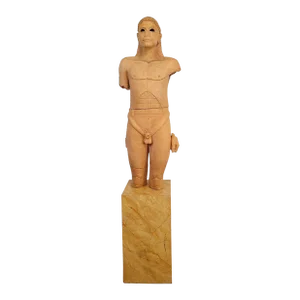 1970s Pottery Statue of a Koros on Later Stand, California Circa 1975