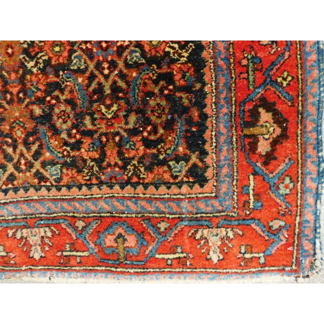 Antique Hand Knotted Persian Bijar Rug - 4'2"x 5' For Sale - Image 9 of 13