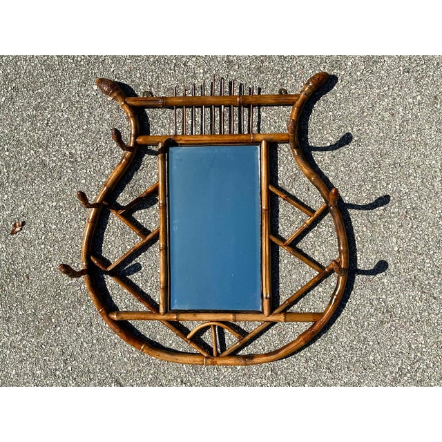 Vintage Tortoise Bamboo Hall Mirror For Sale - Image 12 of 12