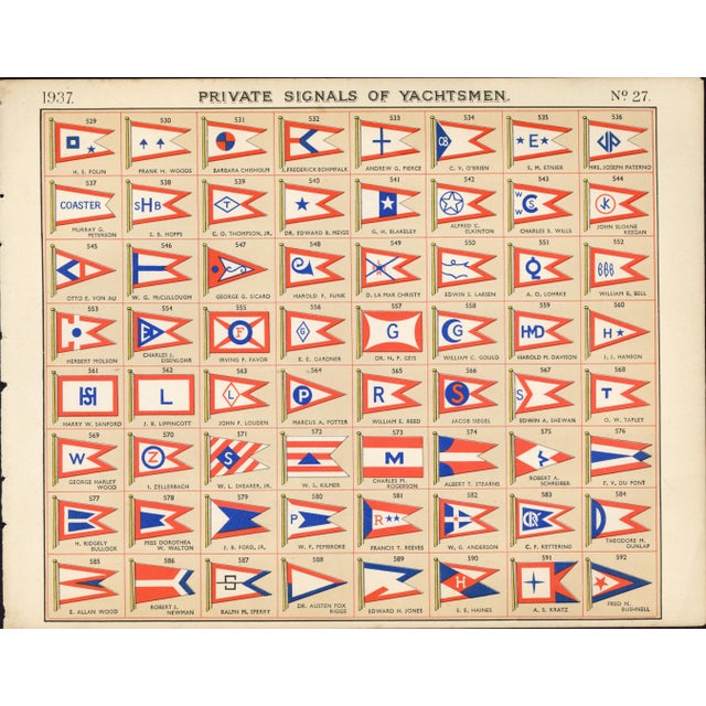An exceptional set of four original Private Signals of Yachtsmen reference pages published by Lloyd's Register of Yachts,...