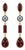 Garnet & Pearl Drop Earrings Studs, Silver, Gold, Pair For Sale