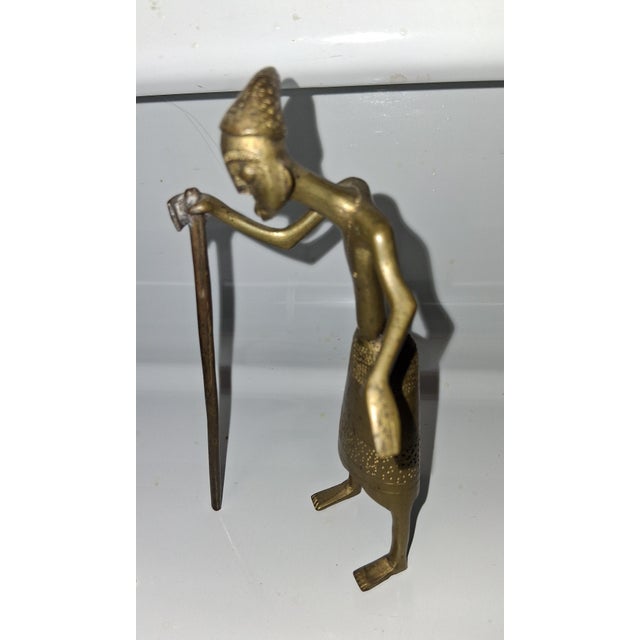 1960s Lost Wax Brass Figure For Sale - Image 5 of 5