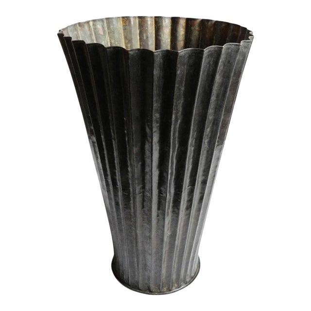 Vintage Old World Bronze Fluted Planter For Sale