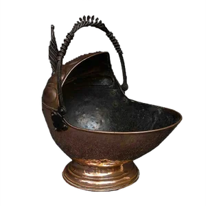 Antique Victorian Copper Helmet Coal Bucket