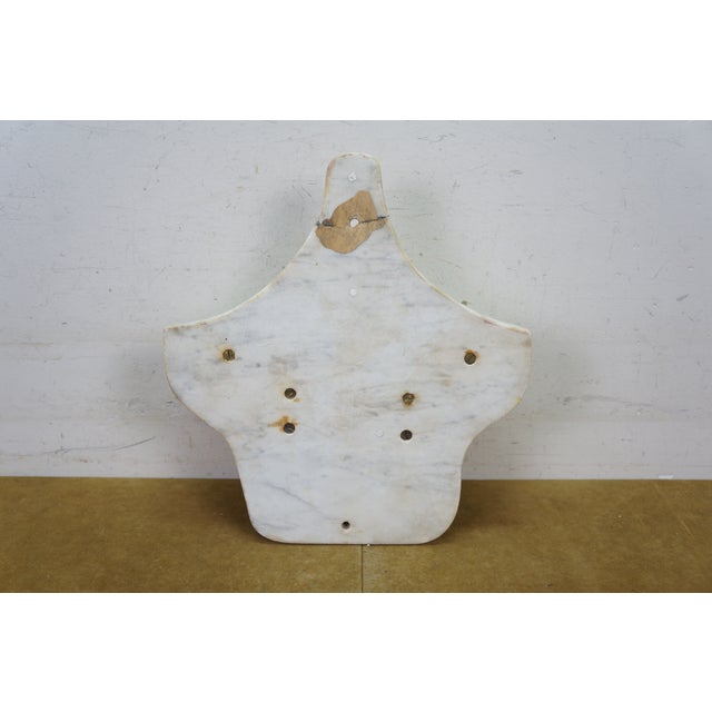 Antique Victorian White Carrara Marble Bathroom Wall Sconce Shelf 15" For Sale - Image 11 of 13