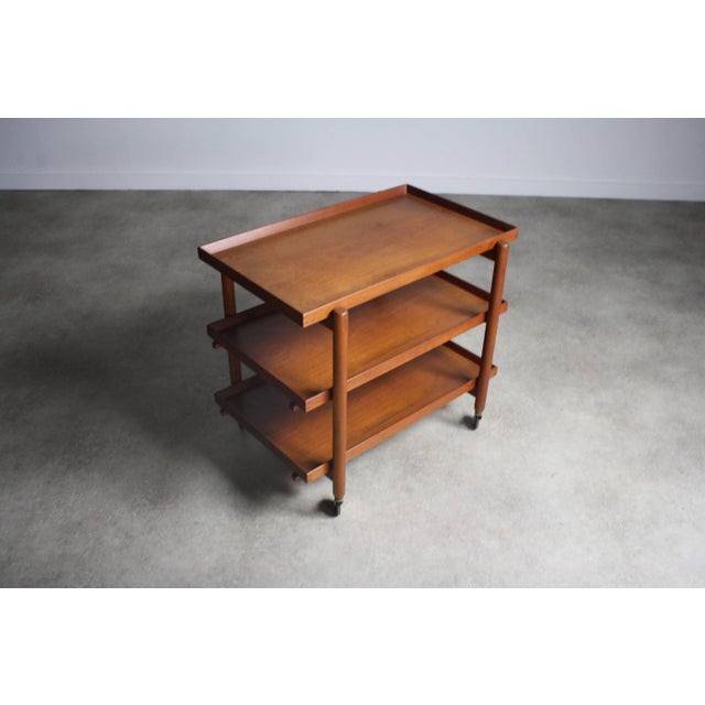 Expandable Danish Modern Bar Cart by Poul Hundevad, Denmark For Sale In Orlando - Image 6 of 12