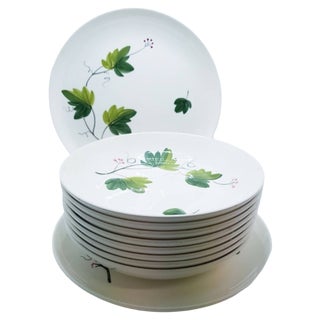 Vintage Ivy Dessert Set by Villeroy & Boch, 1950s, Set of 10 For Sale