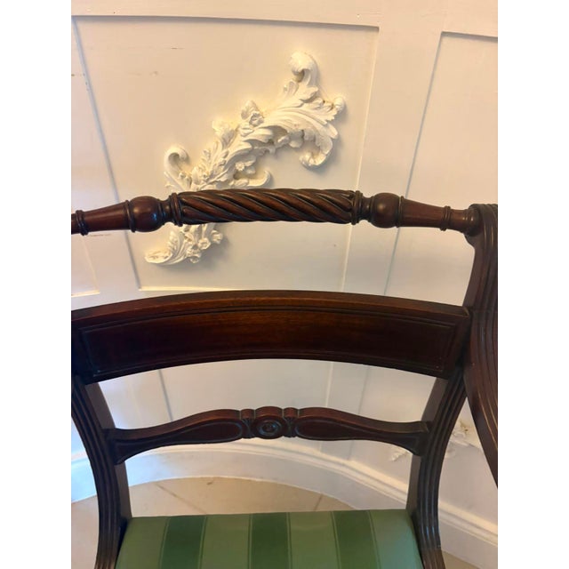 Green Antique Regency Mahogany Desk Chair, 1830s For Sale - Image 8 of 13
