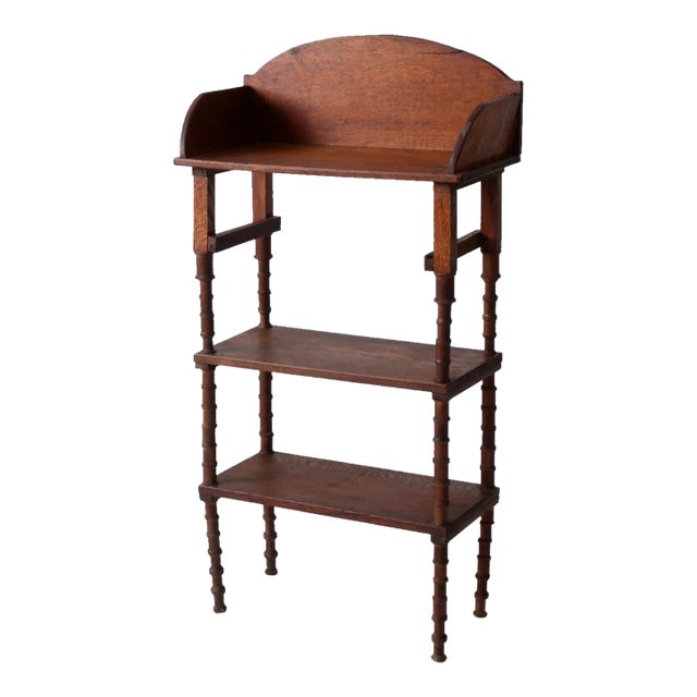 Antique Folk Art Spool Shelf Etagere For Sale