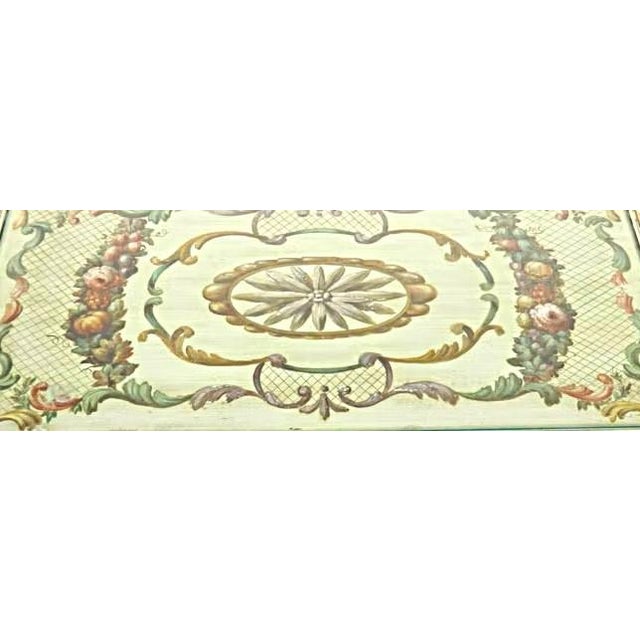 1960s Neoclassical Coffee Table With Hand-Painted Decoration, Mid-20th Century For Sale - Image 5 of 8