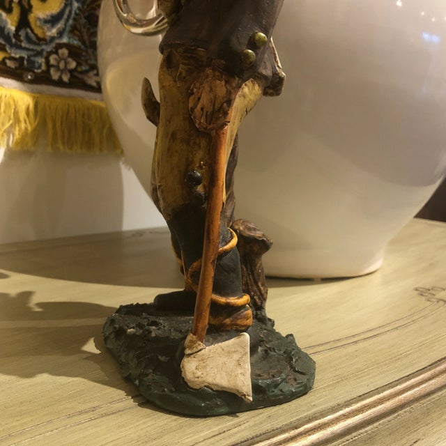 Ceramic Italian Colorfully Hand Painted Ceramic Peasant Man Figurine - Holiday Decor For Sale - Image 7 of 12