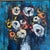 1970’s original abstract expressionist vase of flowers still life painting on coarse canvas. Measures 11x16 or 16.25x20.25...