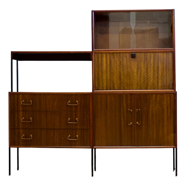 Shelving Unit Desk in Teak and Walnut from Vanson, 1950s For Sale