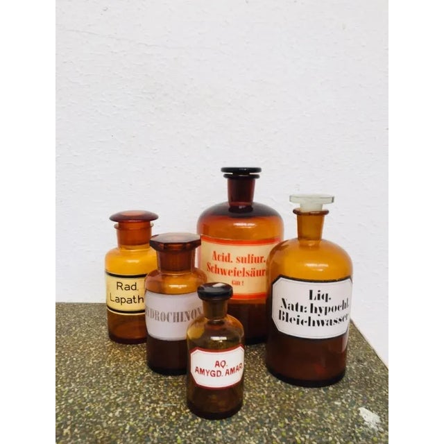 Vintage German Pharmacy Glass Set, 1920s, Set of 5 For Sale - Image 6 of 8