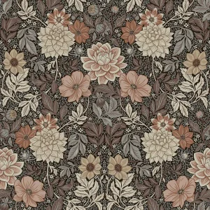 SAMPLE - Boråstapeter Dahlia Garden Wallpaper In Brown