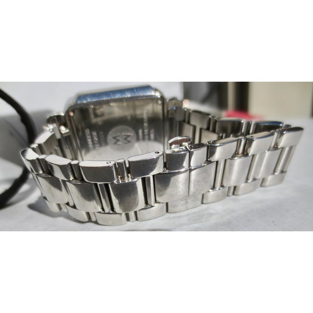 Metal Michele Deco Diamond Bezel Mother of Pearl Dial Watch For Sale - Image 7 of 7