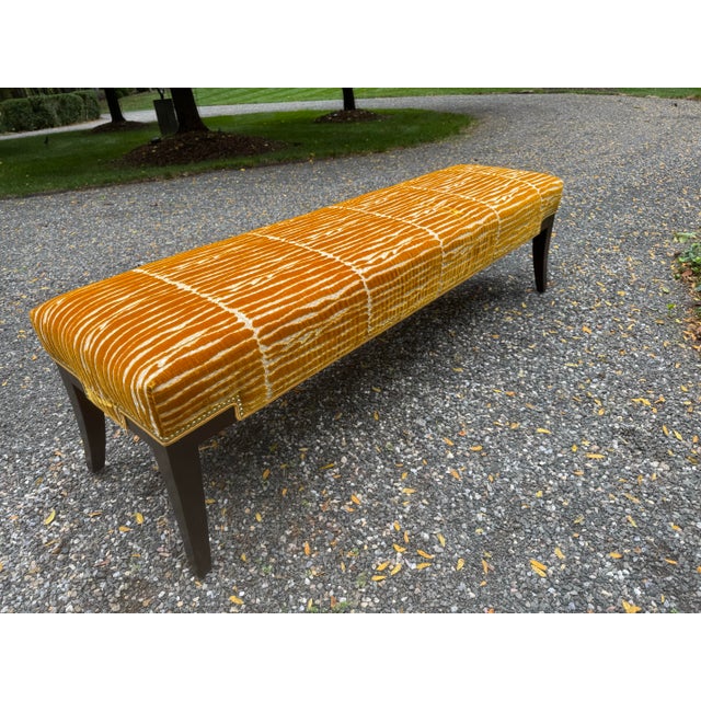 2020s Large Custom Made Bench in Rich Italian Velvet For Sale - Image 5 of 12