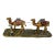 Antique 19th Century Mini Cold Painted Austrian Vienna Bronze Man 2 Camel Statue For Sale