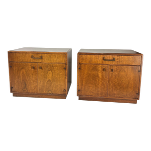 1970s Founders Jack Cartwright Inspired Walnut Nightstands, 2 Pieces