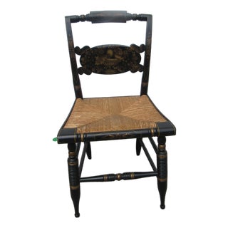 Hitchcock Black Rush Farmhouse Chair For Sale