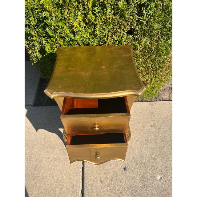 French Provincial Vintage French Style Gilt Nightstand or Sidetable For Sale - Image 3 of 7
