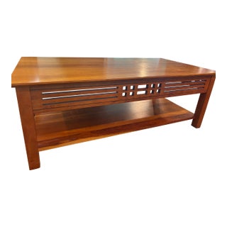 Vintage Harden Solid Cherry Coffee Table With Arts & Crafts Detailing For Sale