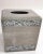Bloomingdale's 2000s Modern New York Crushed Mirrored Brushed Silver Resin Tissue Box Cover For Sale - Image 4 of 12