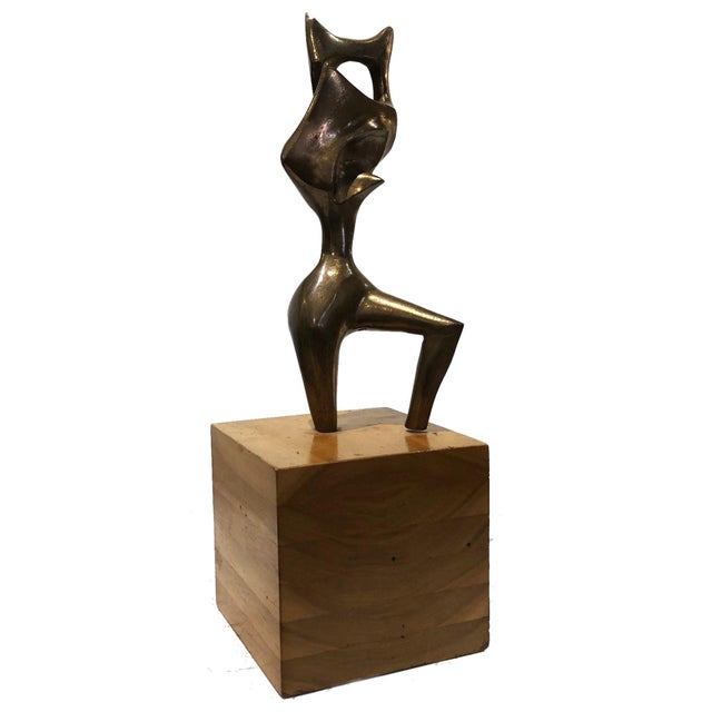 Surrealist Abstract Bronze Sculpture in Manner of Wifredo Lam, ca. 1950's-60's For Sale - Image 4 of 11