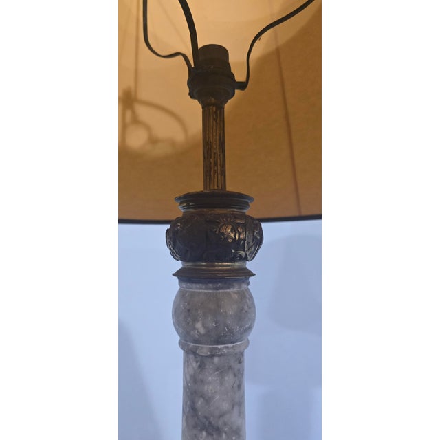 Large French Marble Lamp, 1910 For Sale - Image 4 of 9
