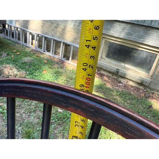 Vintage Windsor Style Black Painted Bow Back Dining Chairs by Crouse. - Set of 4 For Sale - Image 15 of 16