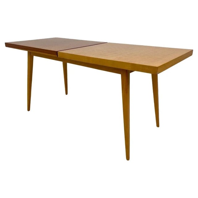 Wood Vintage Coffee Table in Gloss Finish, Czechoslovakia, 1960s For Sale - Image 7 of 7