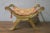 Antique Neoclassical cruciform curule stool in wood, gesso and parcel gilt, late 19th century, possibly Italian.
