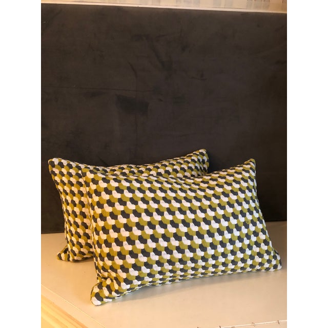 Green Woven Bolster Pillows A Pair Chairish