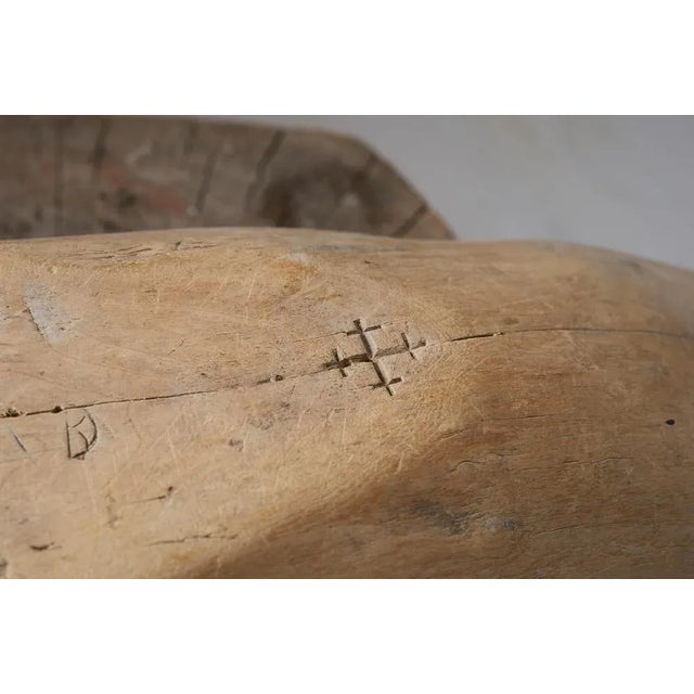 Large Antique Swedish Folk Art Wooden Bowl For Sale - Image 10 of 11