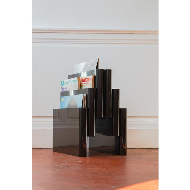 Vintage Giotto Stoppino Magazine Rack for Kartell, Model 4675, Glossy Black, Original 1970s Edition by Giotto Stoppino For Sale - Image 9 of 14