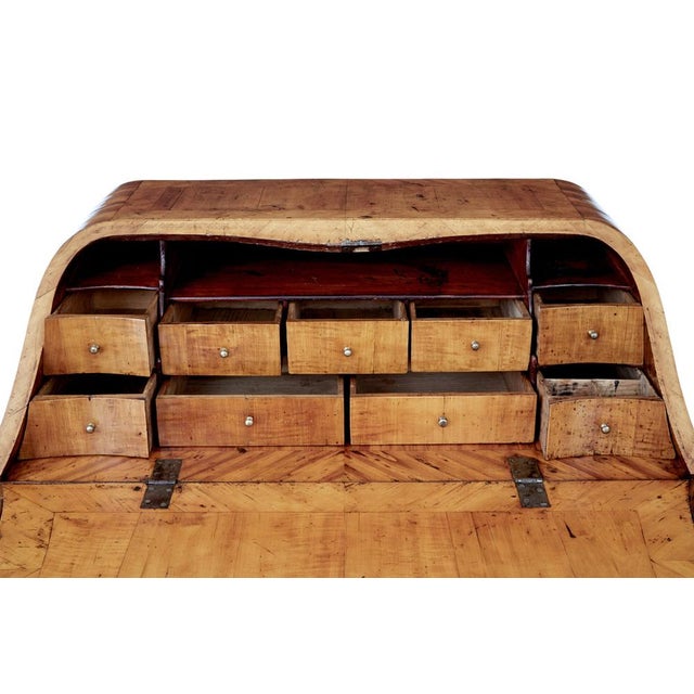 Brown 18th Century Rococo Yew and Elm Bureau Secretaire For Sale - Image 8 of 16