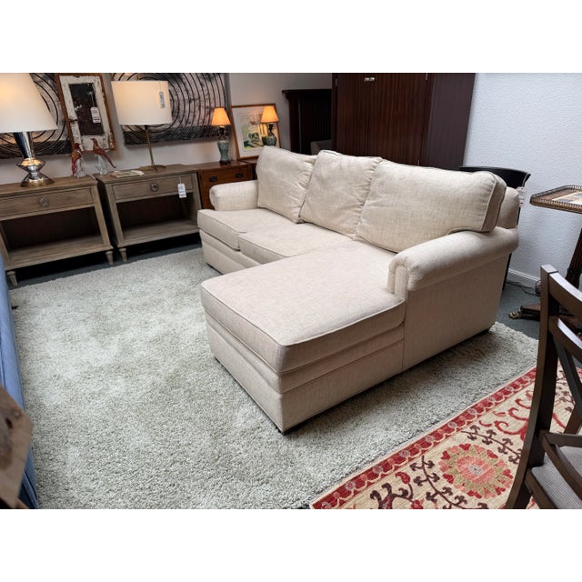 2010s Ethan Allen Chaise Lounge Sectional For Sale - Image 5 of 12