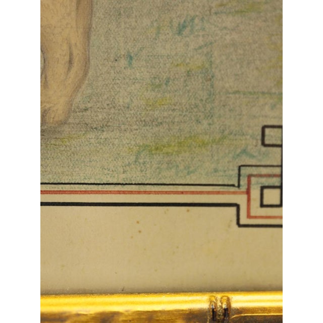 French Artist, Study of a Lion in a Palm Jungle, 1870, Colored Pencil on Paper For Sale - Image 15 of 17