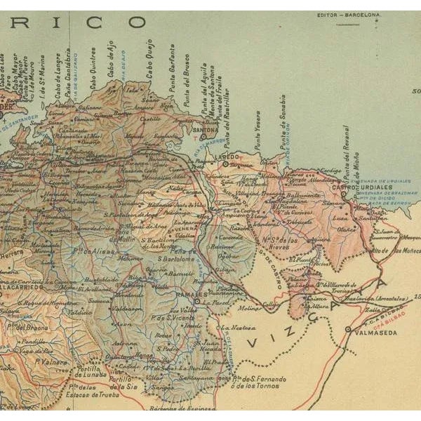 Maritime and Terrestrial Survey of Spanish Santander in 1901 For Sale - Image 4 of 7