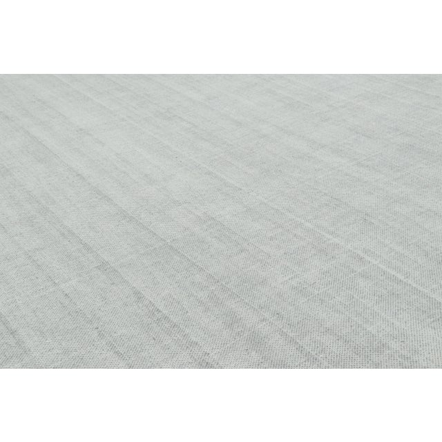 2010s Rug & Kilim’s Oversized Textural Rug in Light Gray and Blue Tones & Striae -13x16 For Sale - Image 5 of 7