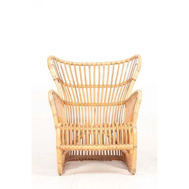 Great looking lounge chair in bamboo designed by Maa. Tove and Edvard Kindt-Larsen for R. Wengler Copenhagen in the 1950s....