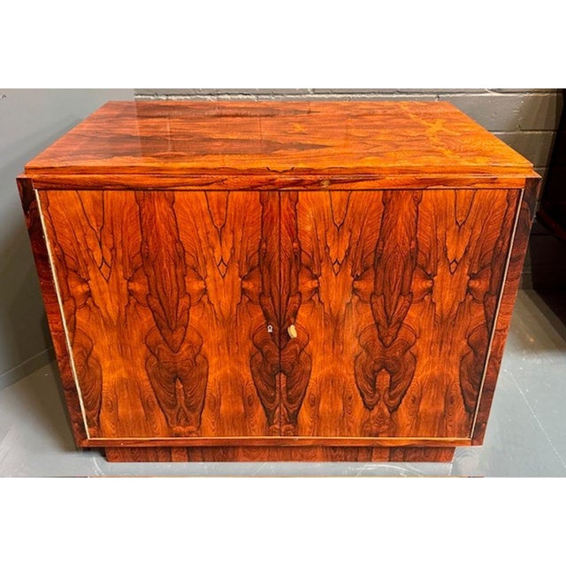 French Art Deco Style Black Walnut 2 Door Side Cabinet For Sale In Dallas - Image 6 of 6