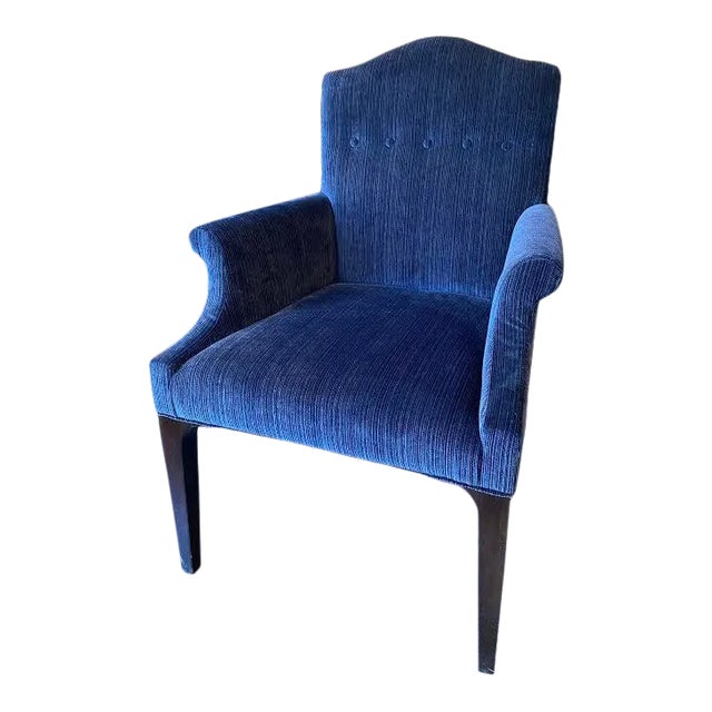 Century Furniture Trevor Armchair in Blue Velvet For Sale