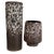 Set of Two Pottery Fat Lava Vases Crusty Brown-White attributed to Jopeko, Germany, 1970s, Set of 2 For Sale