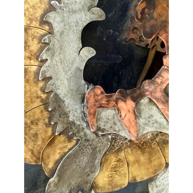 Sculptural Dragon Wall Light in Mixed Metals and Oxidized Copper by Mathieu Matégot, 1970s For Sale - Image 10 of 17