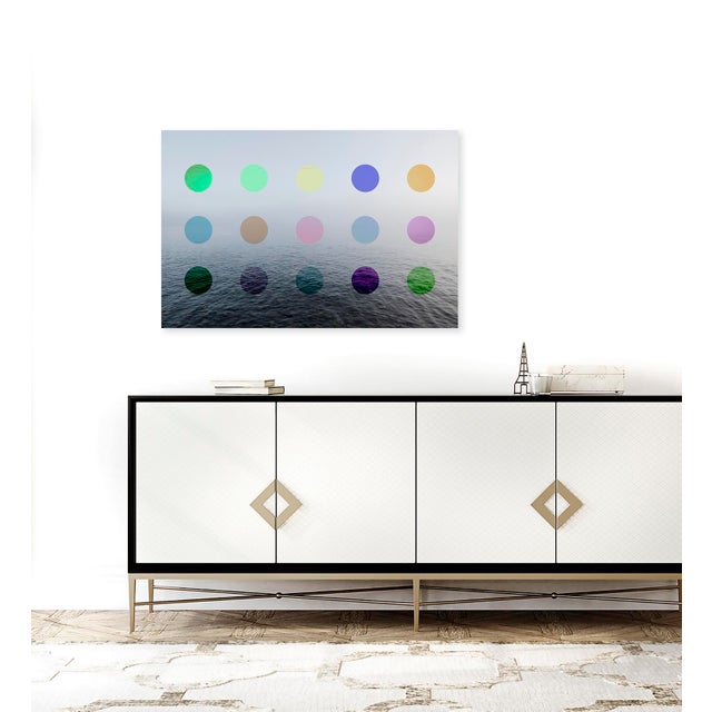 Contemporary Modern Dot Art Print Seascape With Colourful Dots by Angela Cameron For Sale - Image 3 of 3