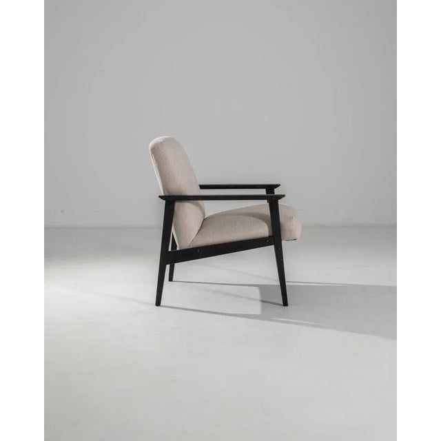 1960s Czech Geometric Wooden Armchair For Sale - Image 4 of 13