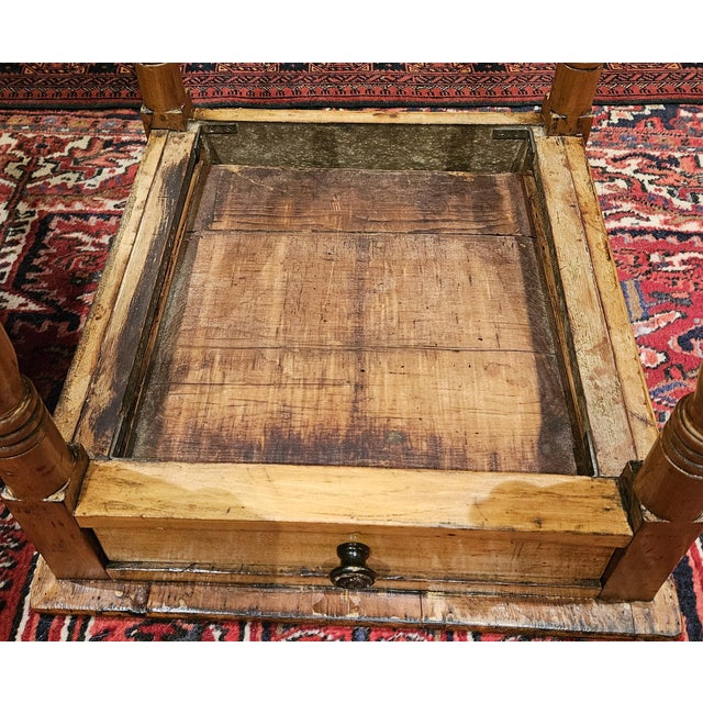 Federal Style, Late 1800's Pine Single Drawer, Side or Worktable For Sale - Image 12 of 12