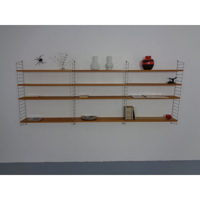 Large Swedish Wall Unit in Ash and Metal by Kajsa & Nils Nisse Strinning for String, 1950s For Sale - Image 4 of 18