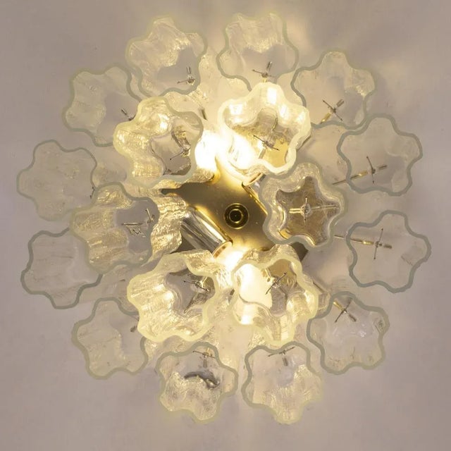 Gold Ceiling Light with Murano Trunci Glass, Italy, 1990s For Sale - Image 8 of 12